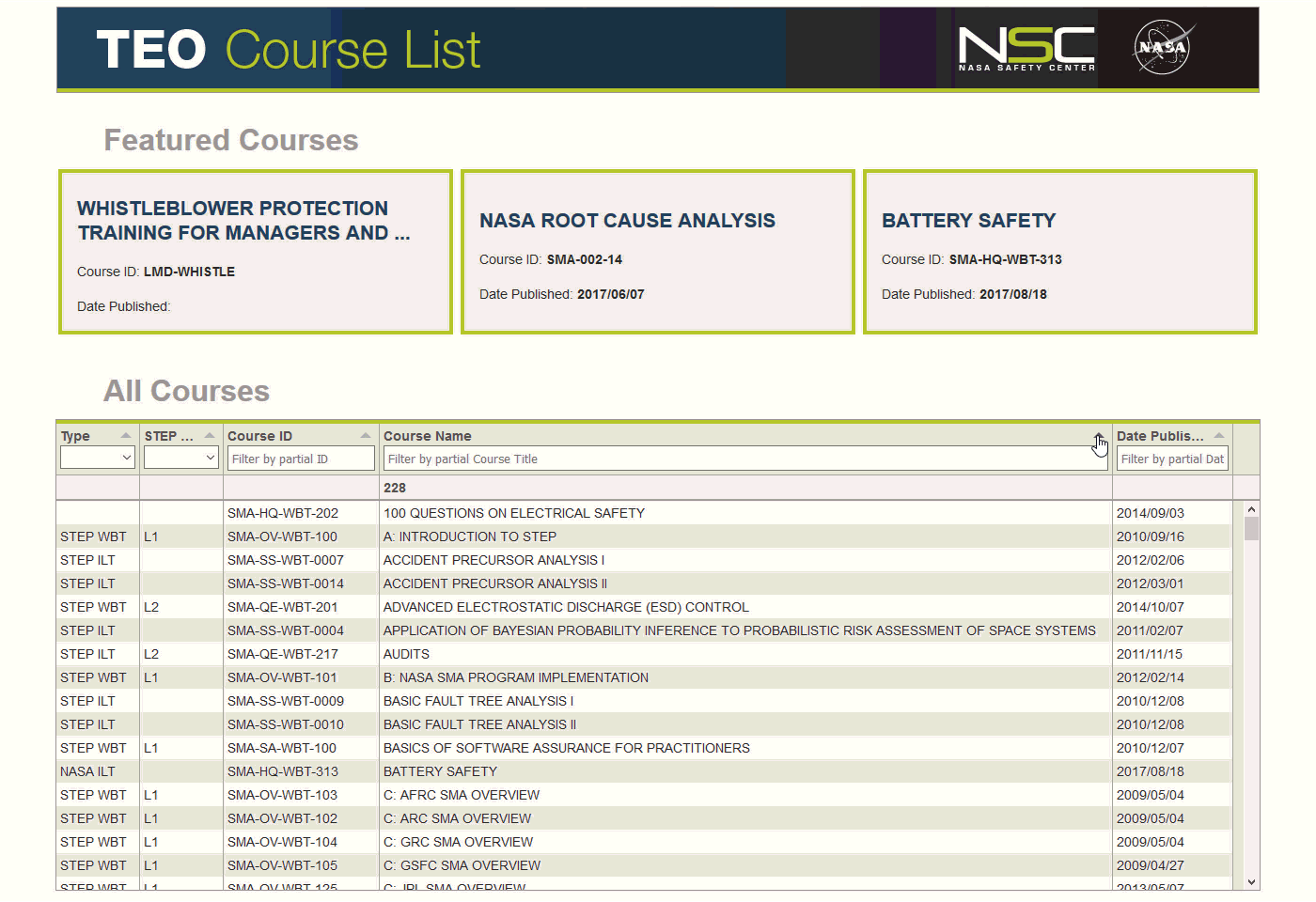 Launcher for online training courses